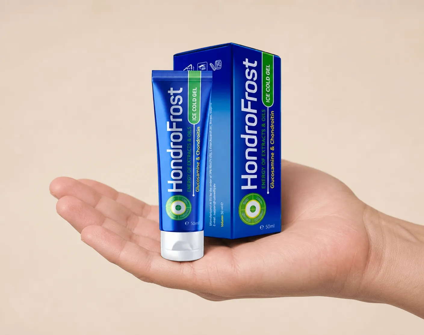Hondrofrost — Verpackung in der Hand