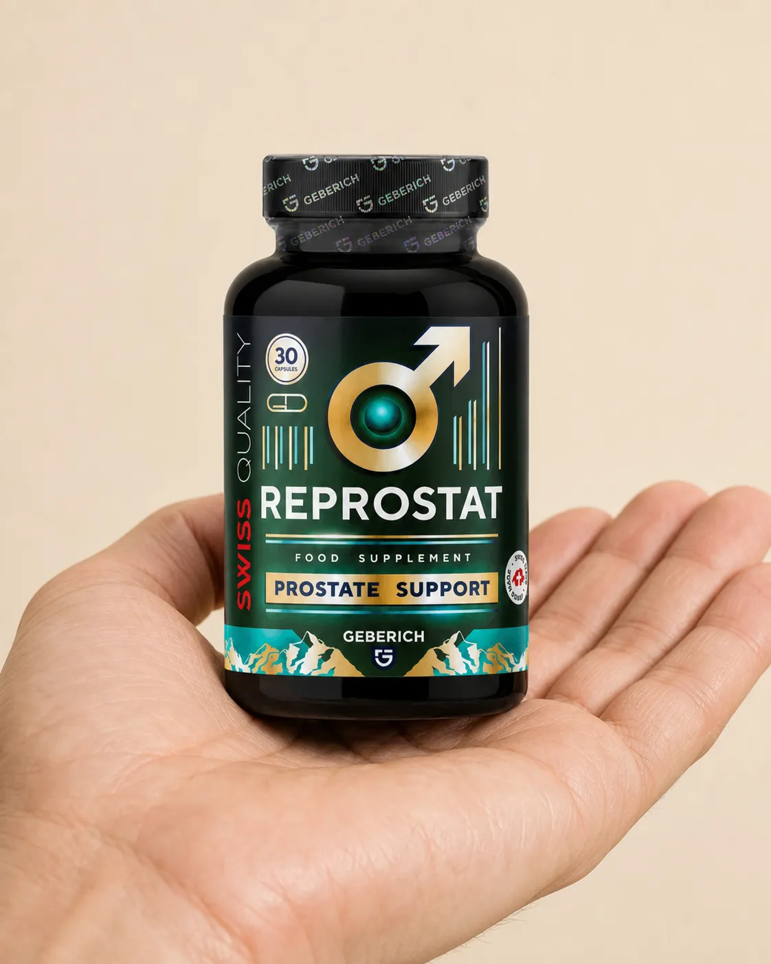 Reprostat — Verpackung in der Hand