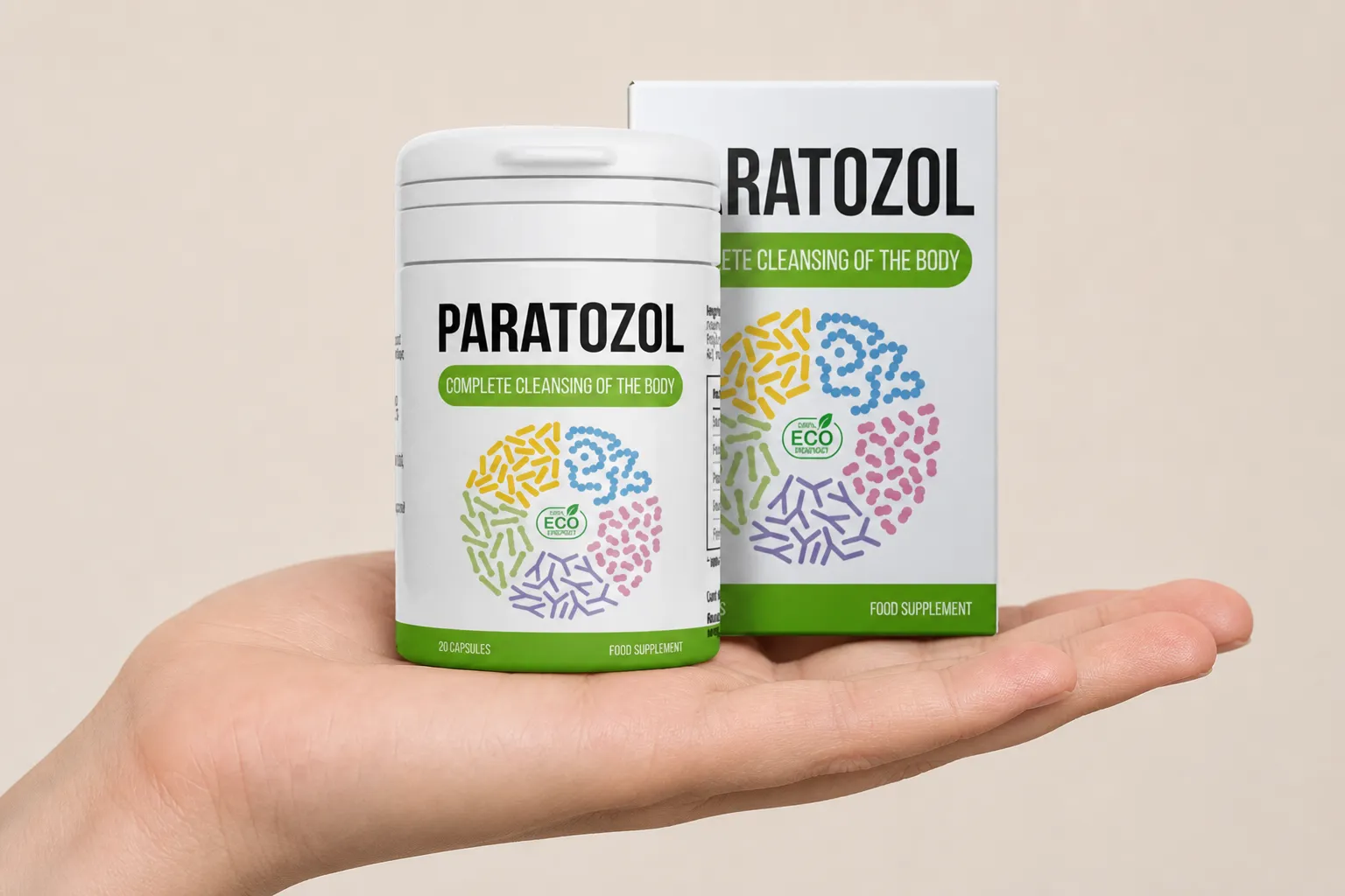 Paratozol — Verpackung in der Hand