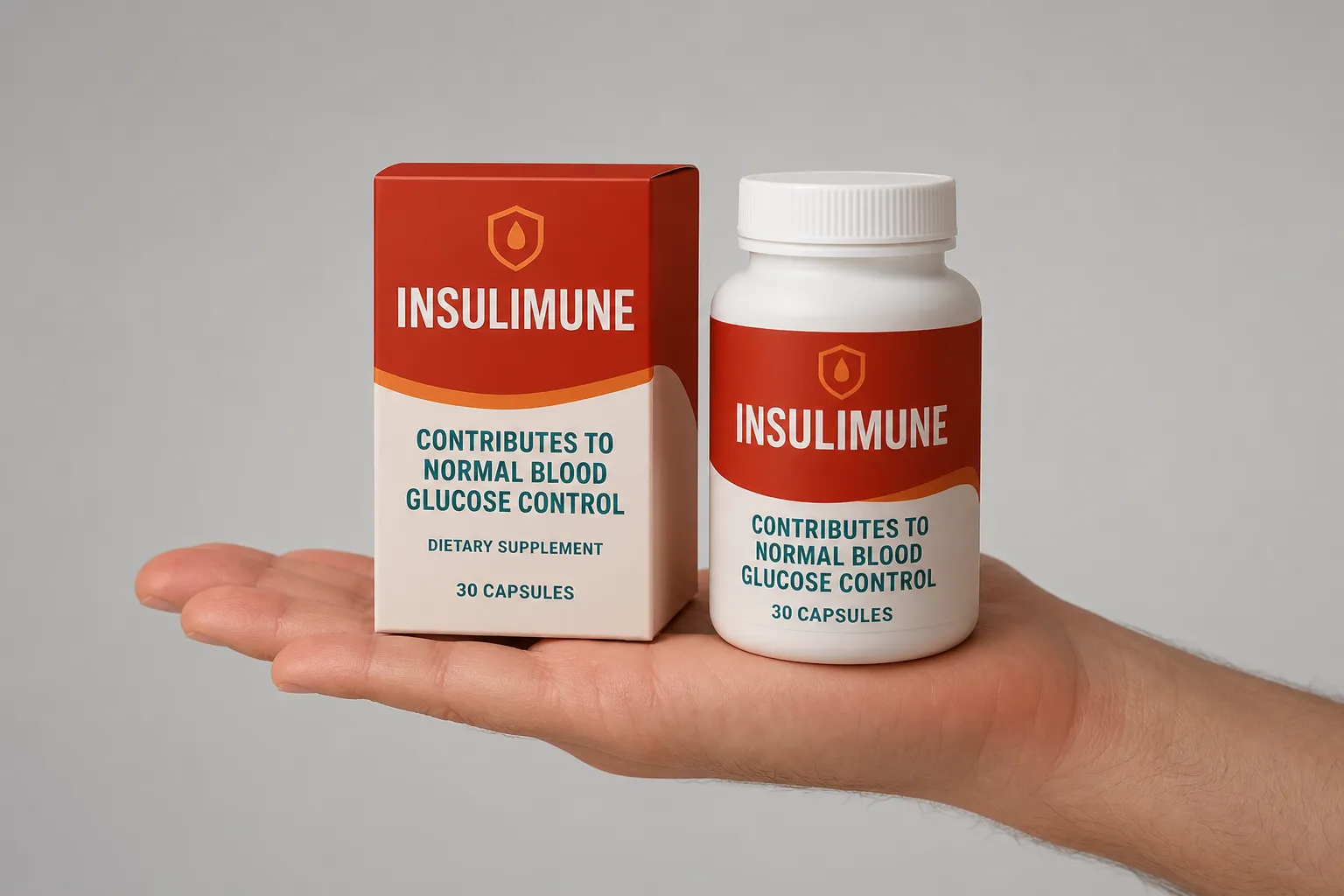 Insulimune + — Verpackung in der Hand