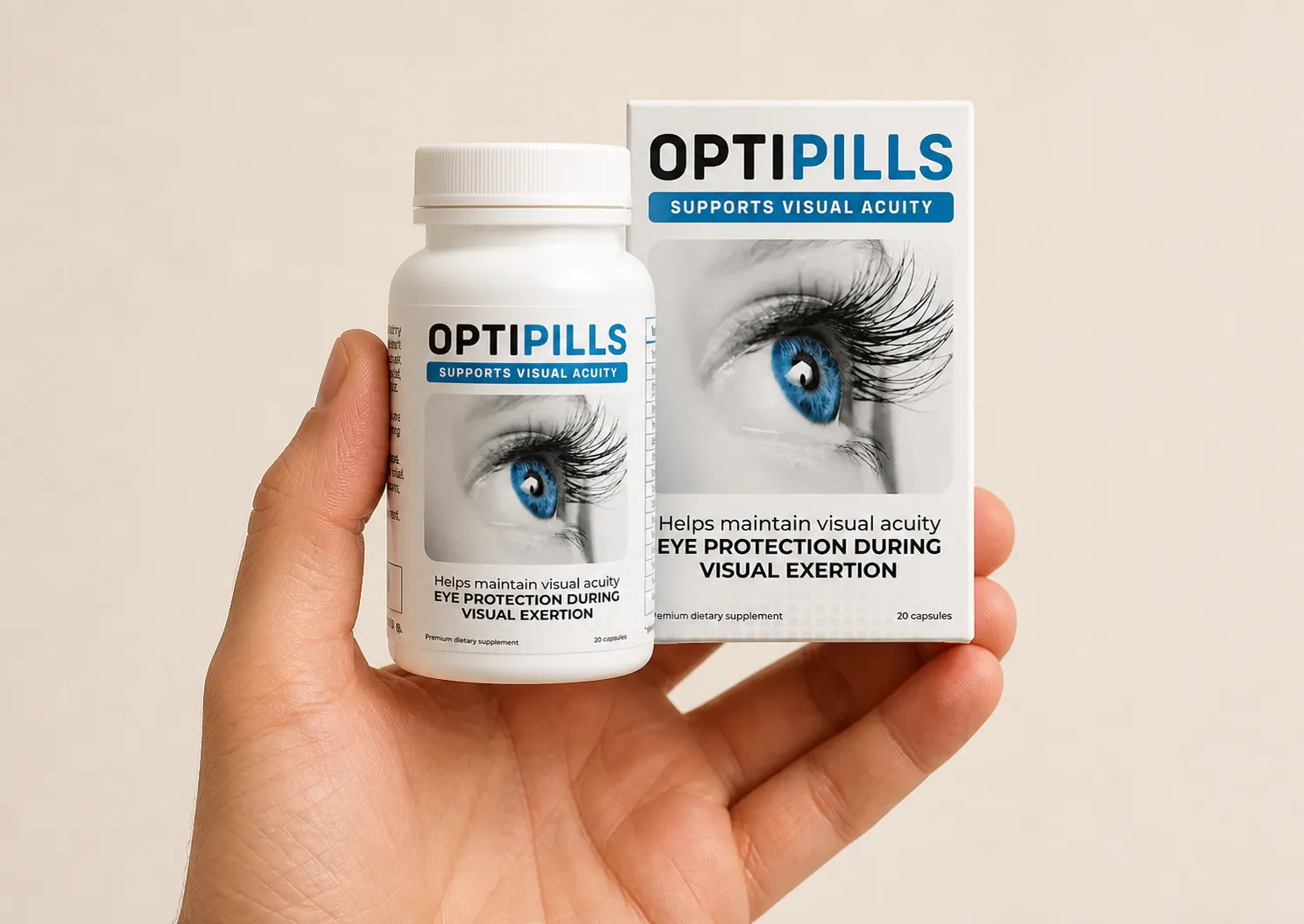 OptiPills — Verpackung in der Hand