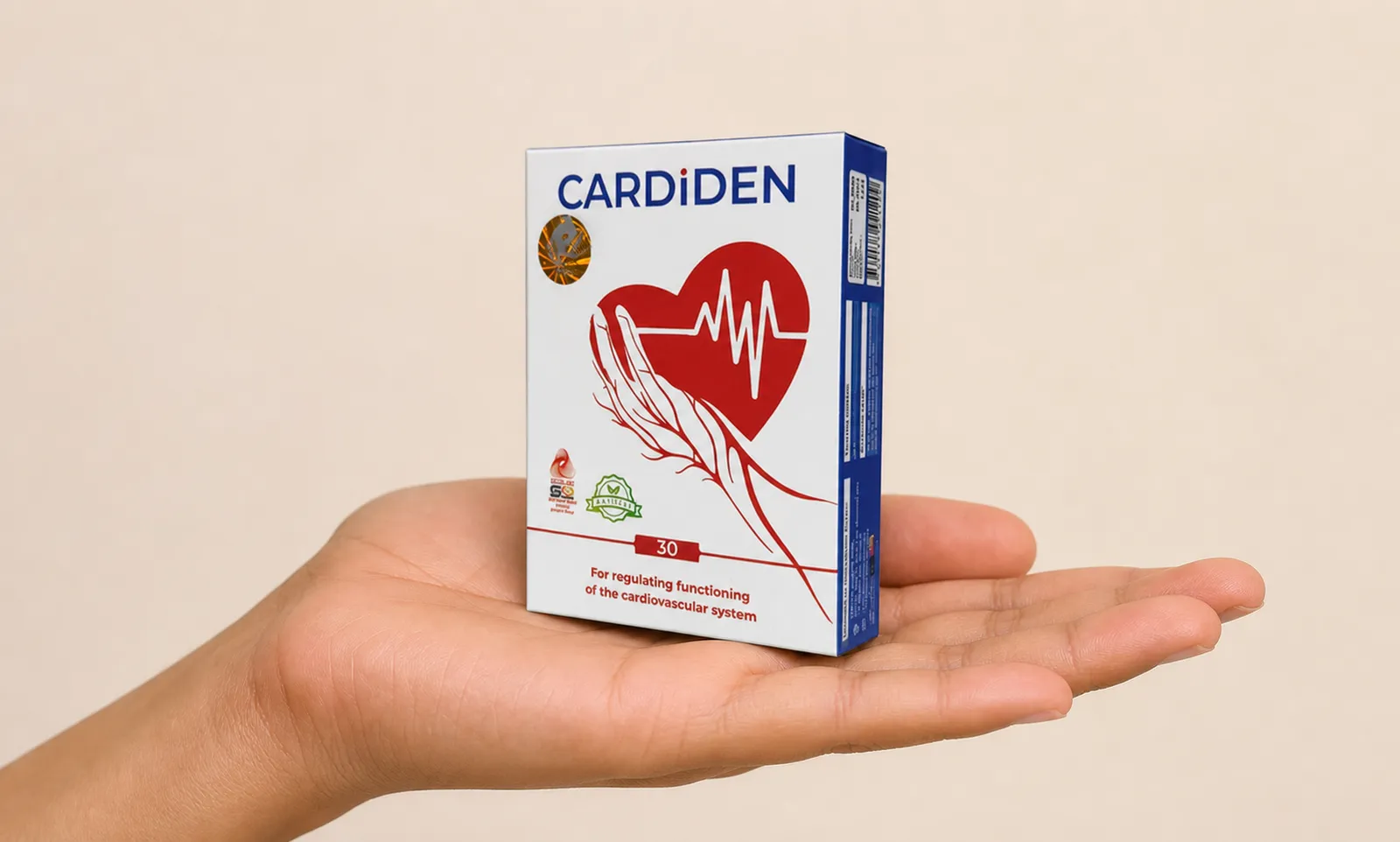 Cardiden — Verpackung in der Hand
