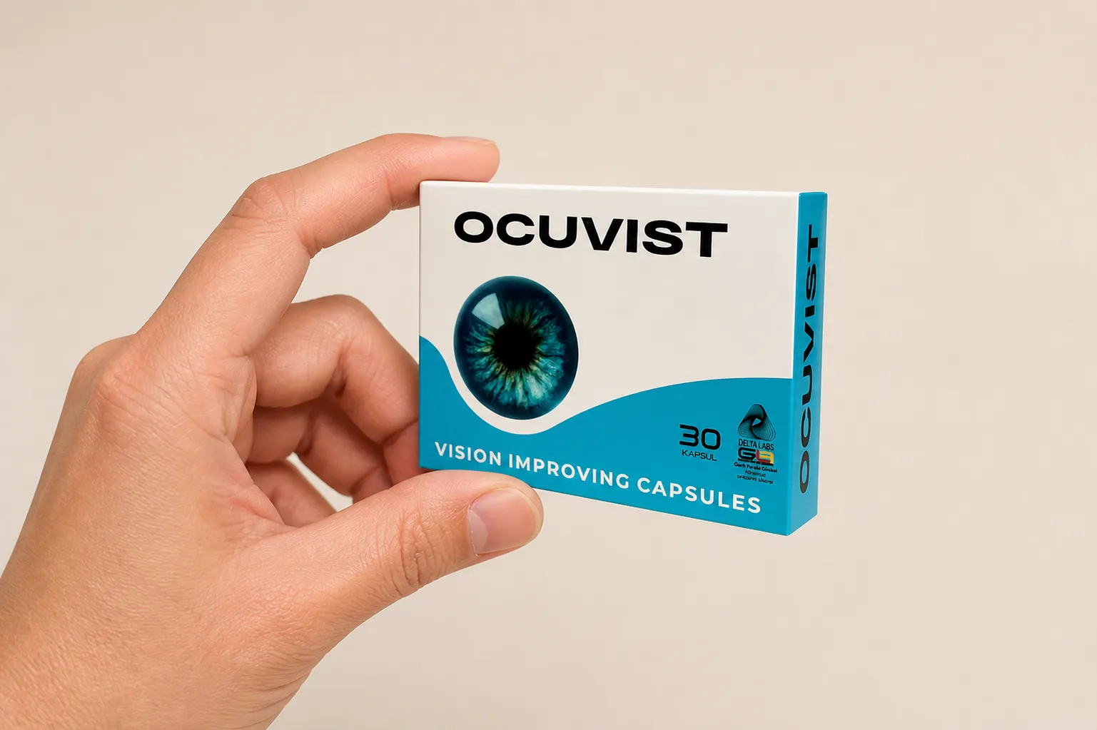 Ocuvist — Verpackung in der Hand