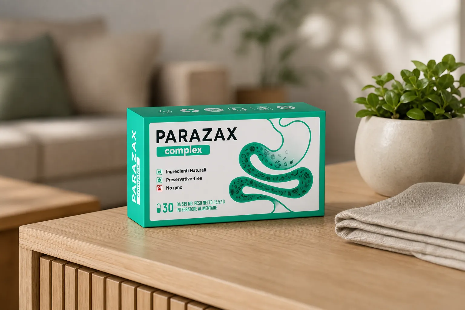 Parazax Complex — Verpackung im Alltag
