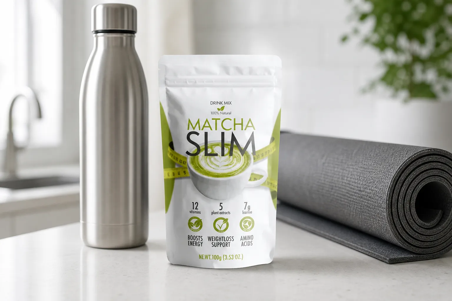 Matcha Slim — Verpackung im Alltag
