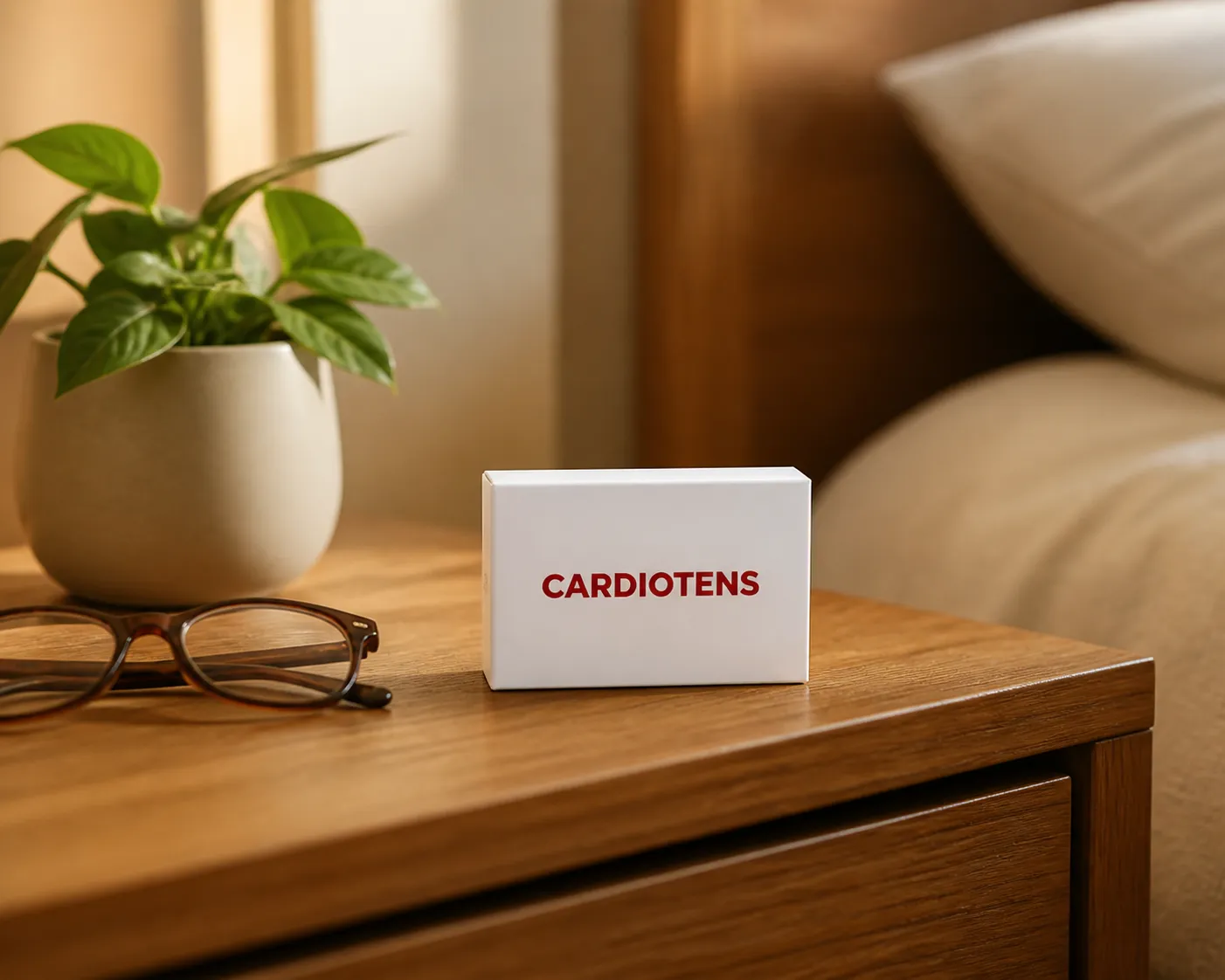 Cardiotens Plus — Verpackung im Alltag