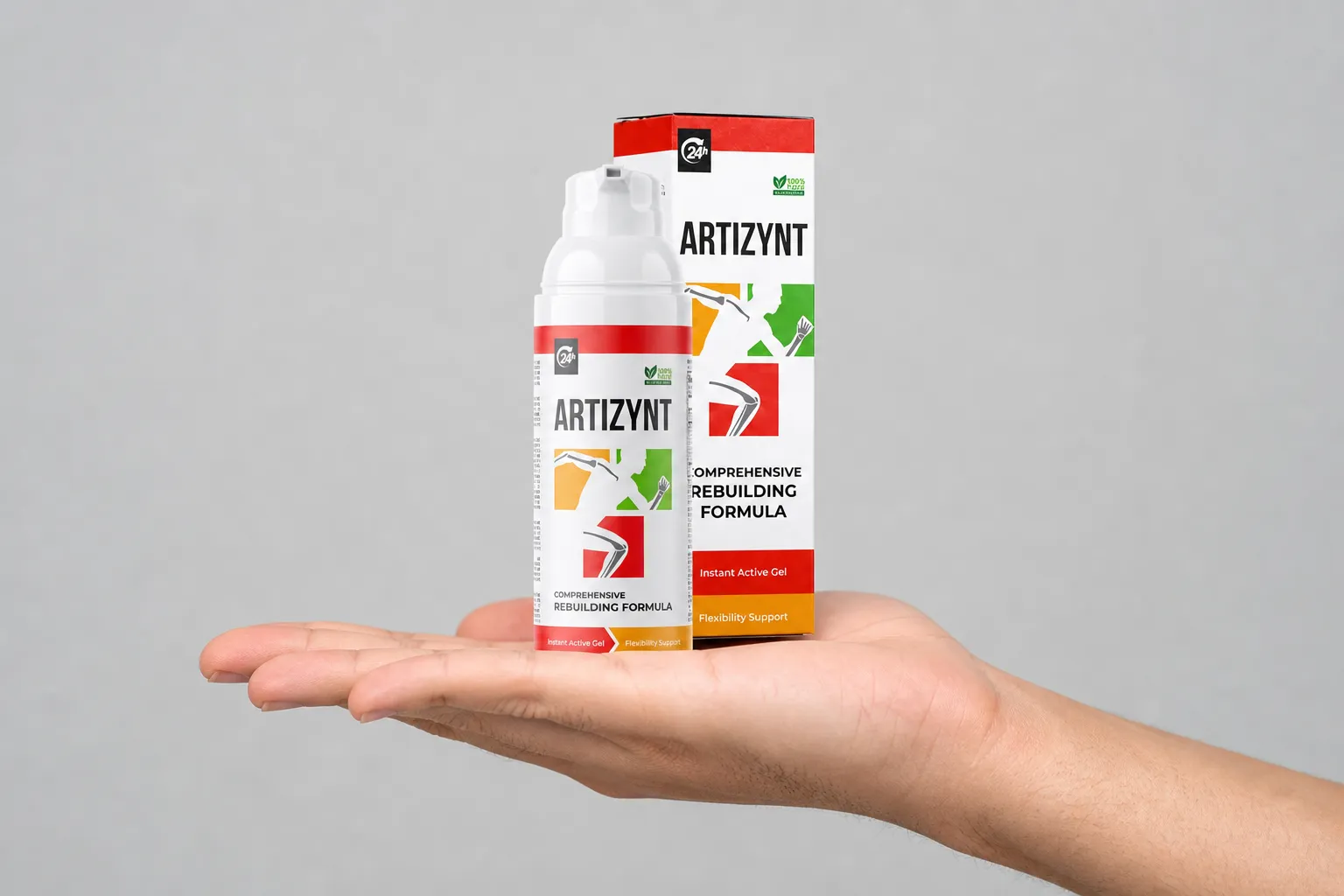 ArtiZynt Gel — Verpackung in der Hand