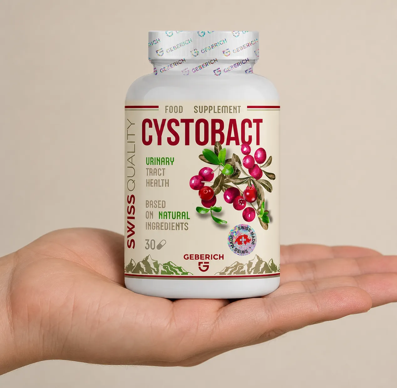 CYSTOBACT — Verpackung in der Hand