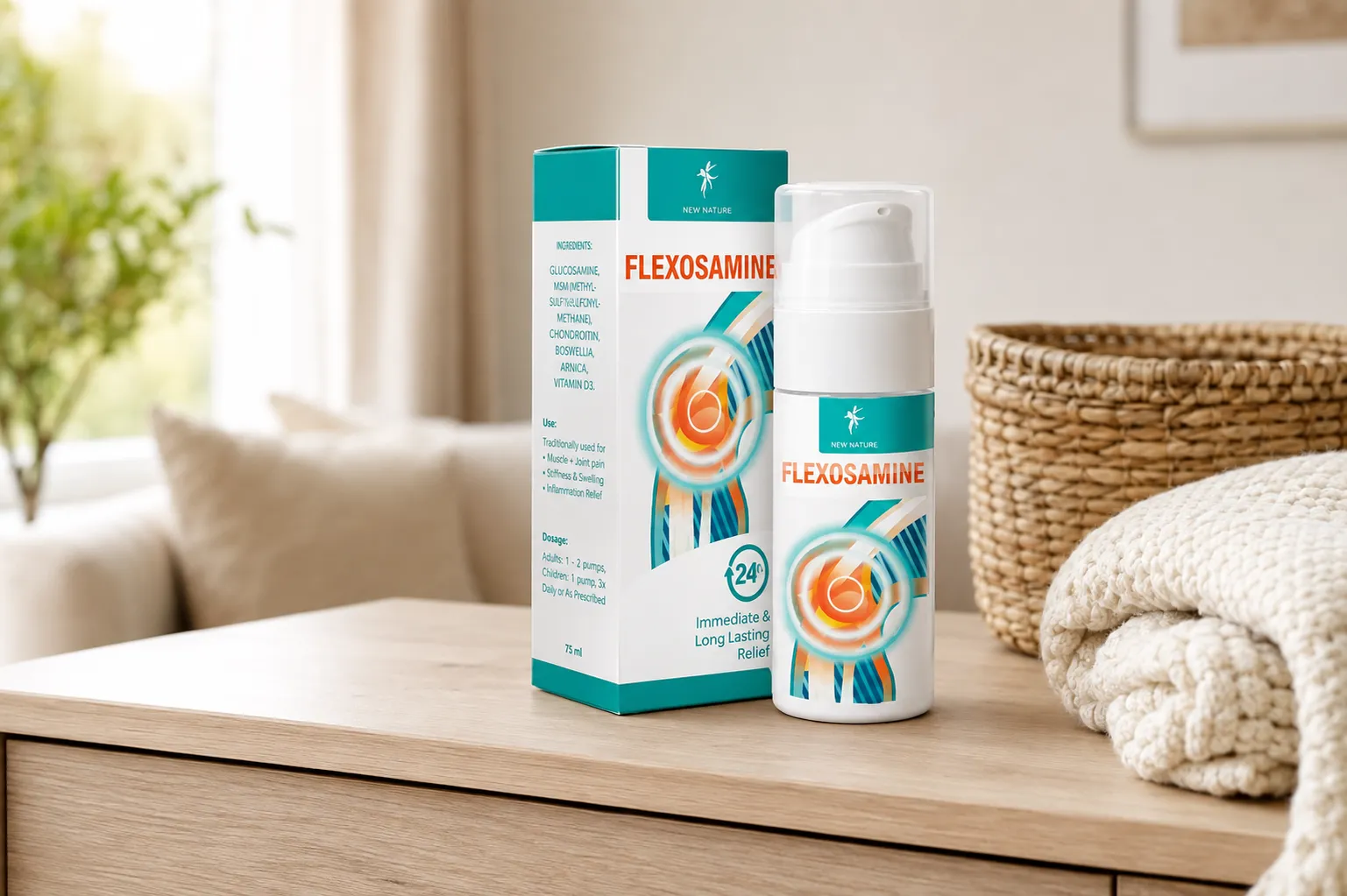Flexosamine Gel Google — Verpackung im Alltag