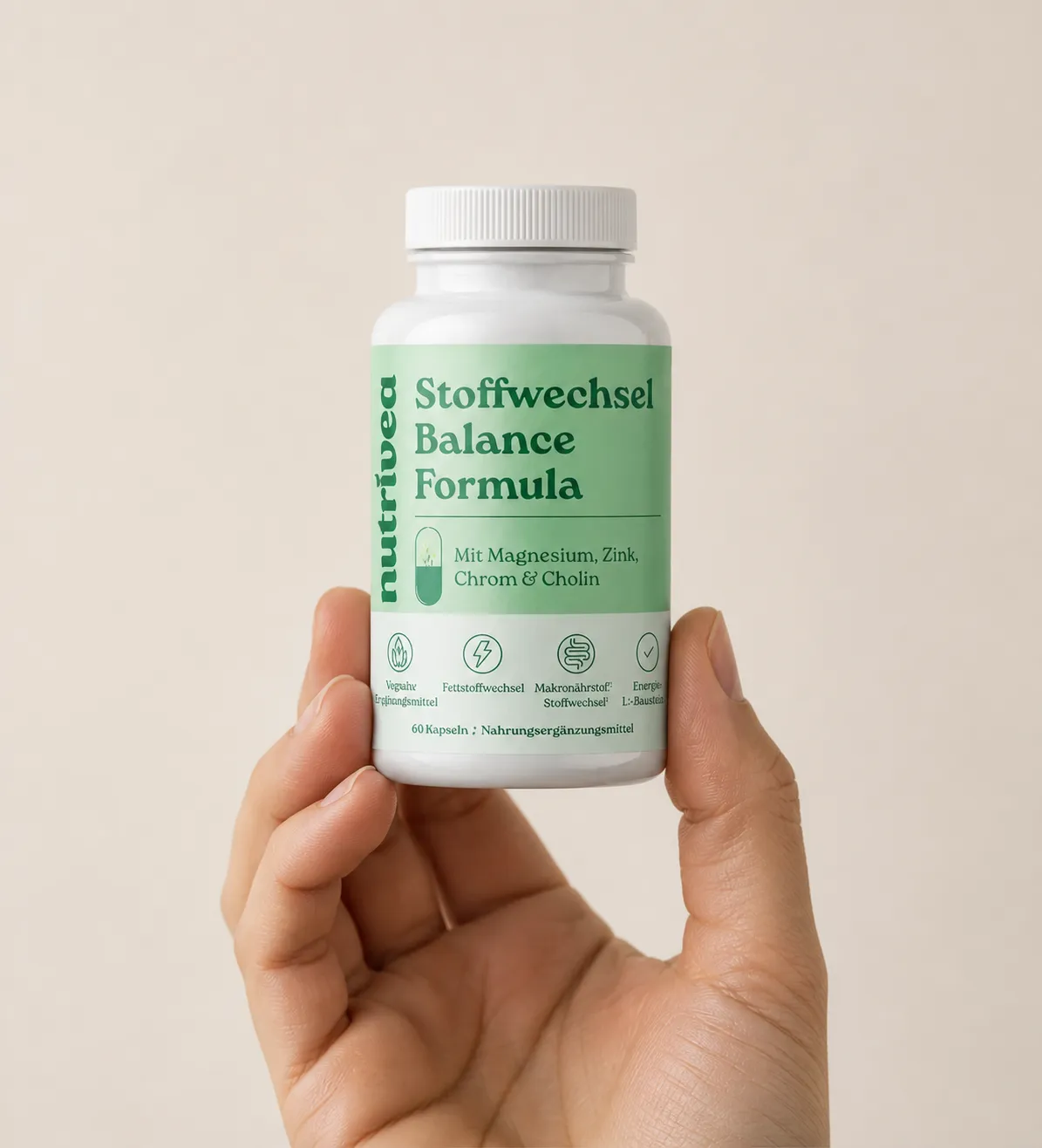 Nutrivea — Verpackung in der Hand