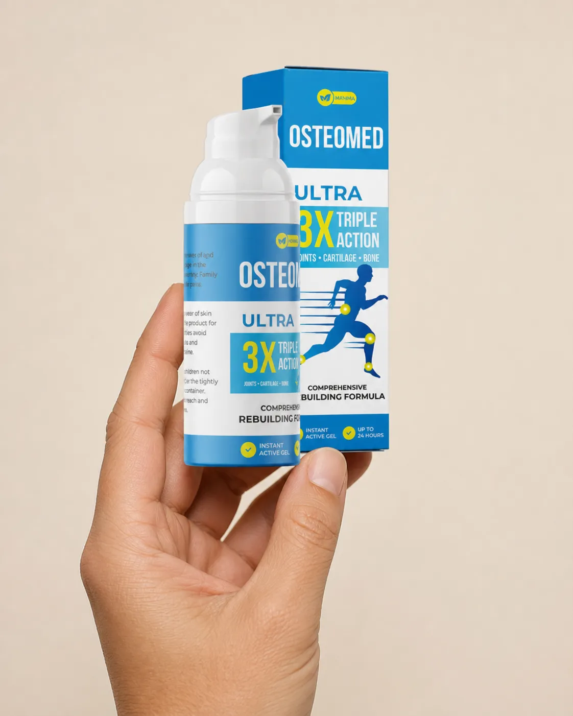 Osteomed — Verpackung in der Hand