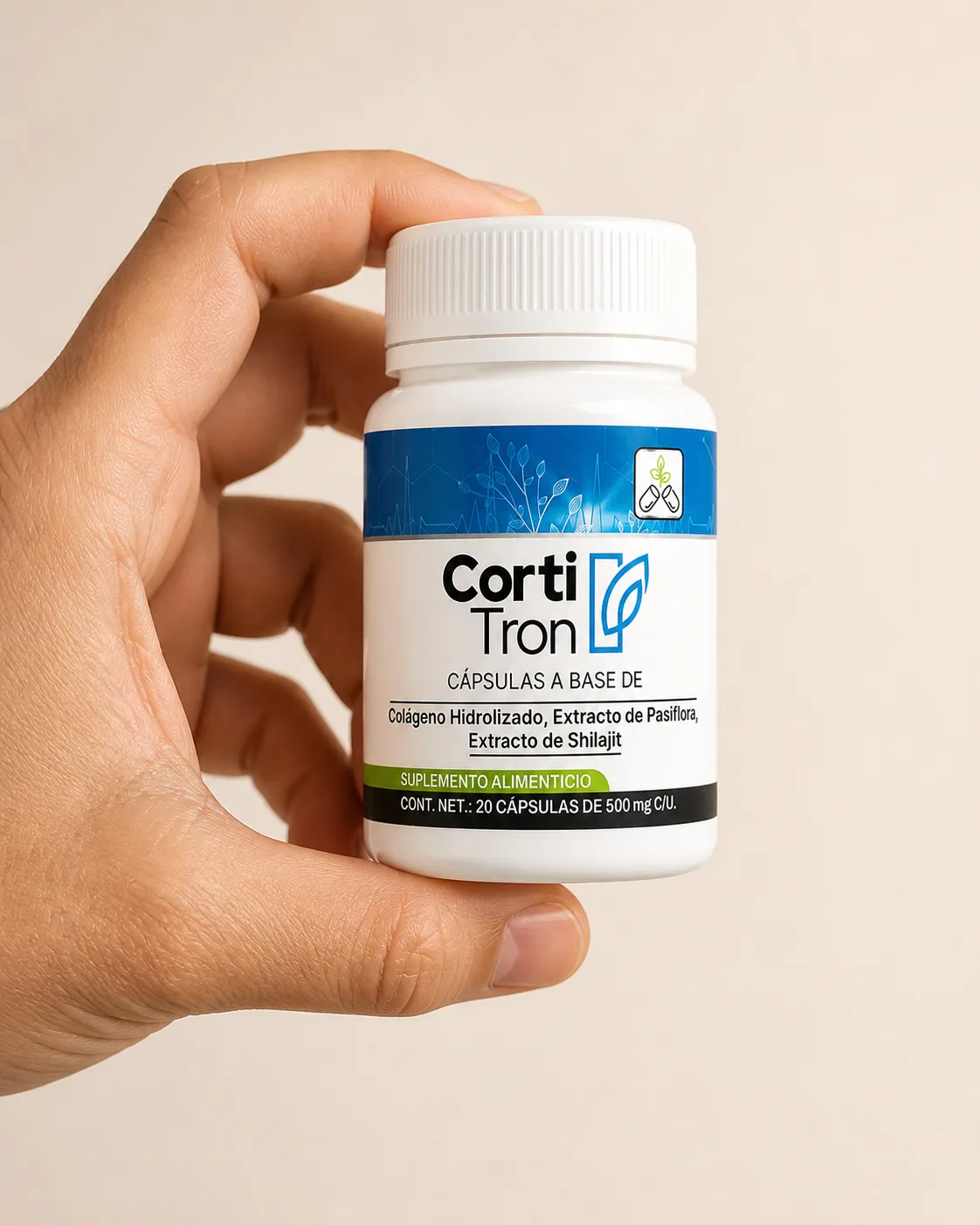 Cortitron — Verpackung in der Hand