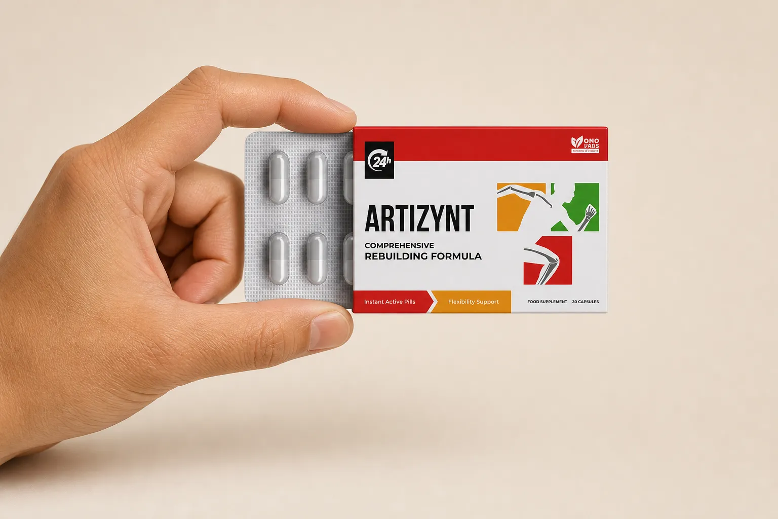 ArtiZynt caps — Verpackung in der Hand