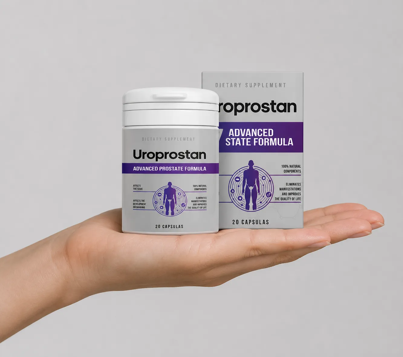 Uroprostan — Verpackung in der Hand