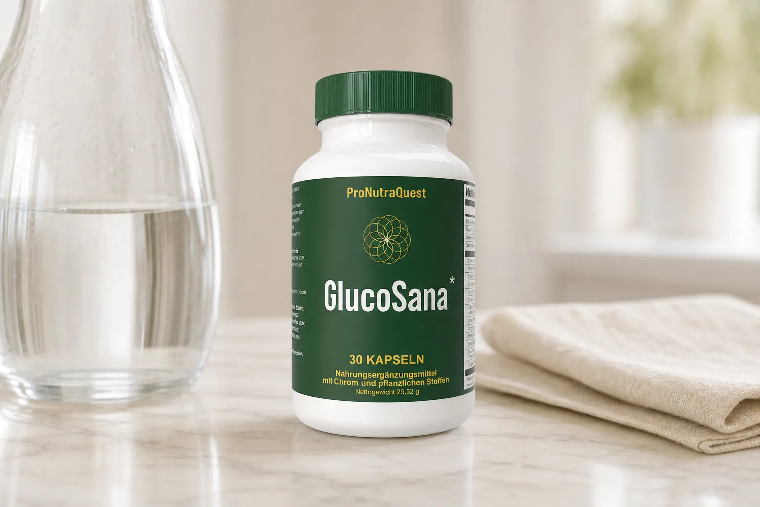 GlucoSana — Verpackung im Alltag