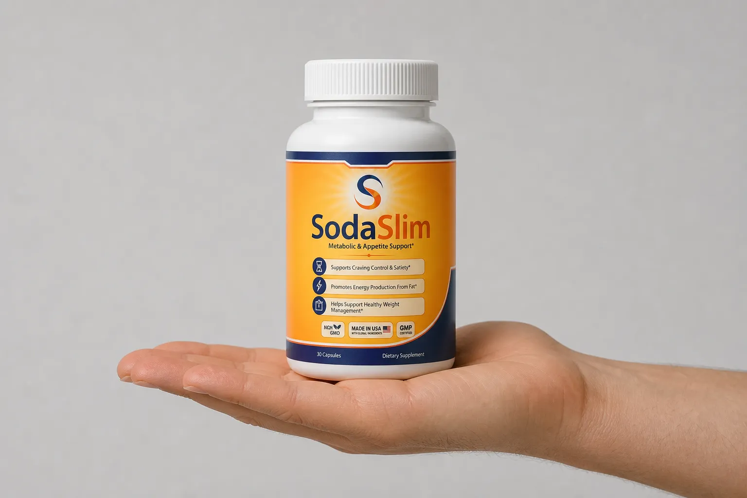 SodaSlim — Verpackung in der Hand