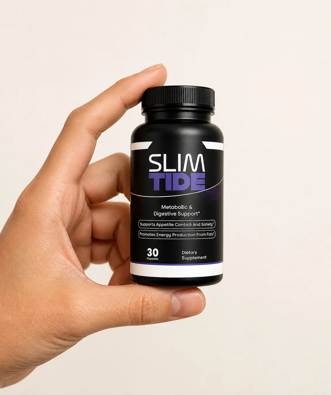 Slimtide — Verpackung in der Hand
