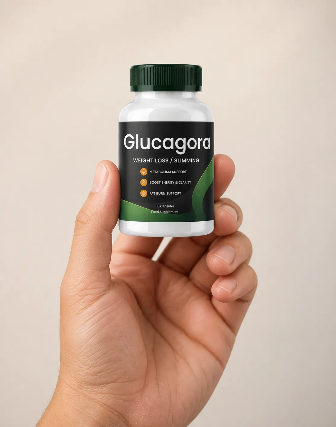 Glucagora — Verpackung in der Hand