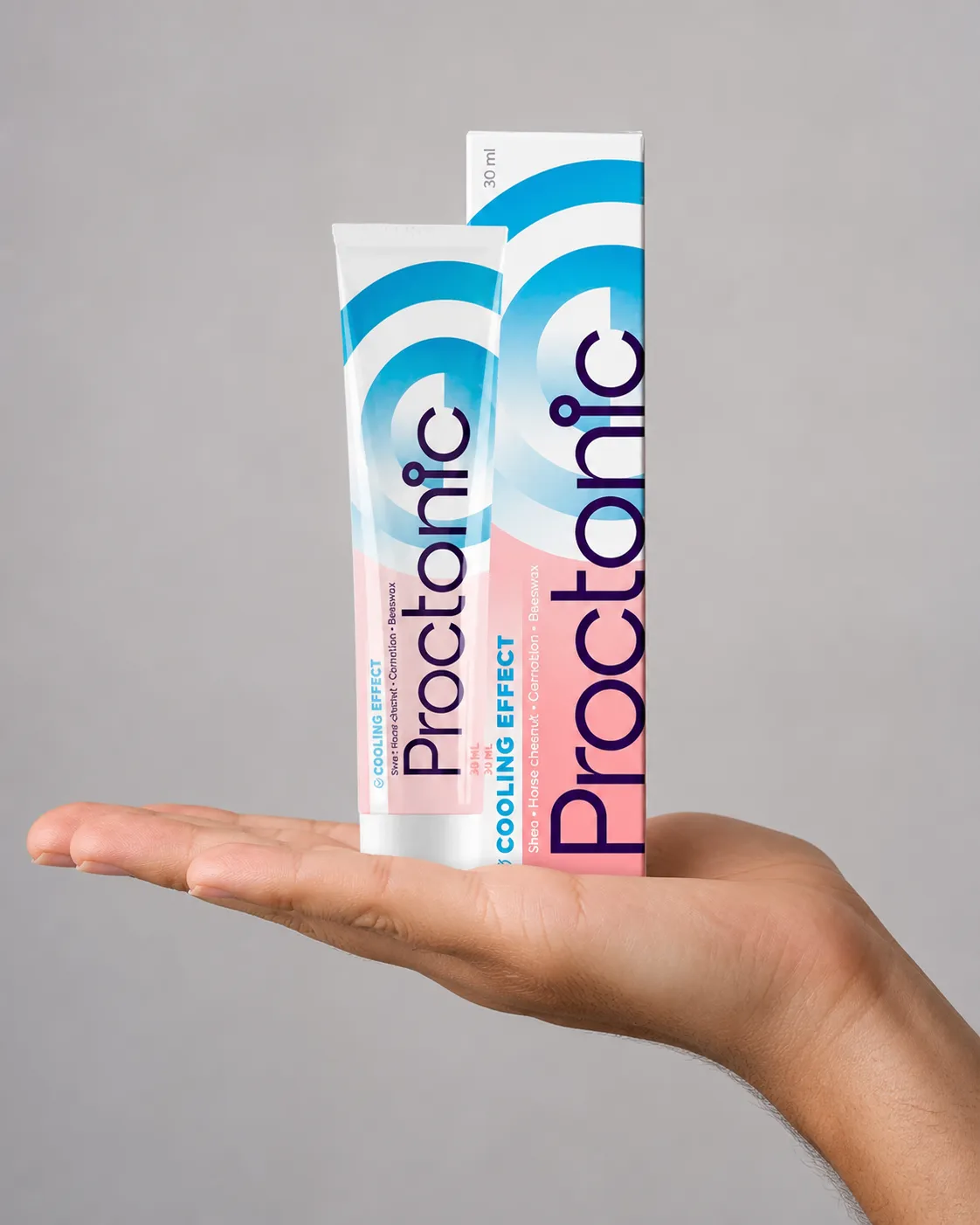 Proctonic — Verpackung in der Hand