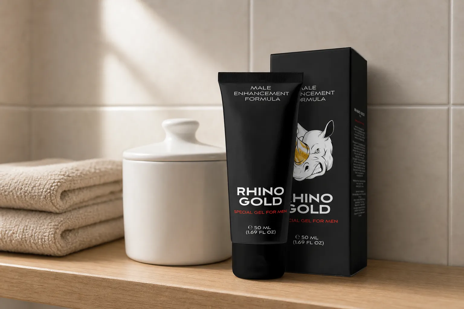 Rhino Gold Gel — Verpackung im Alltag