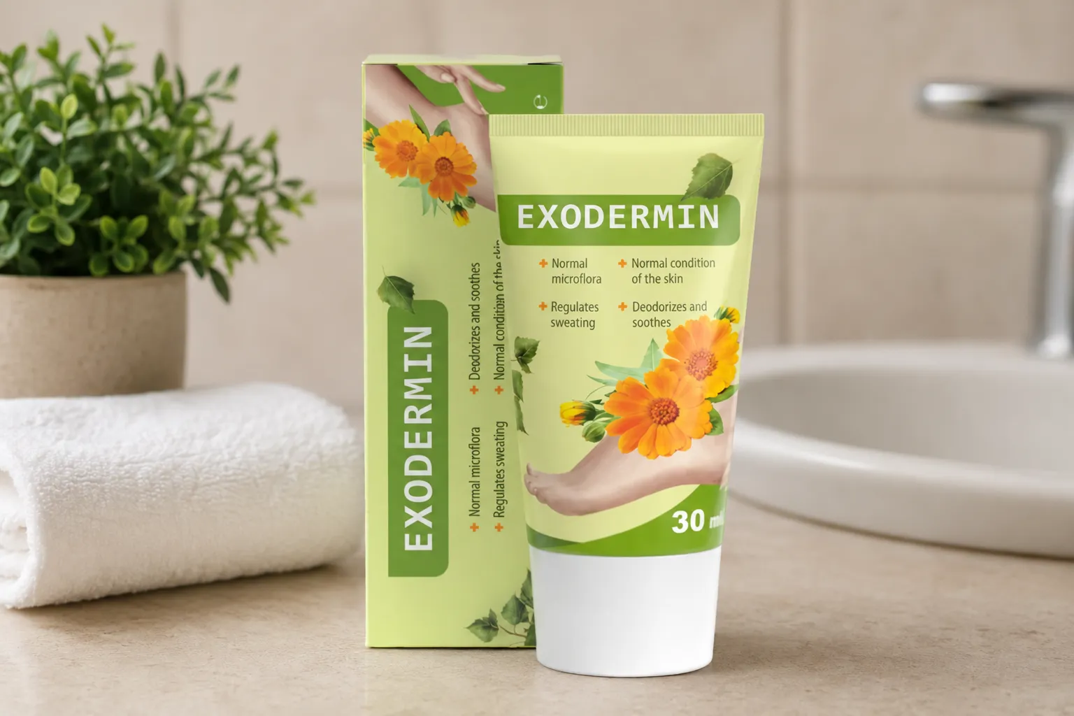 Exodermin — Verpackung im Alltag