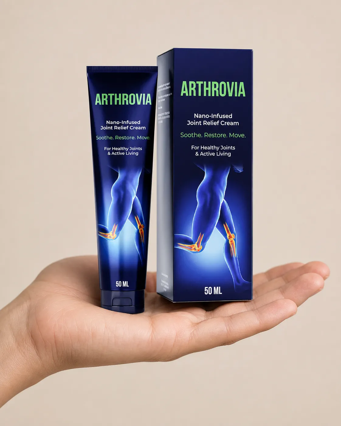 Arthrovia — Verpackung in der Hand