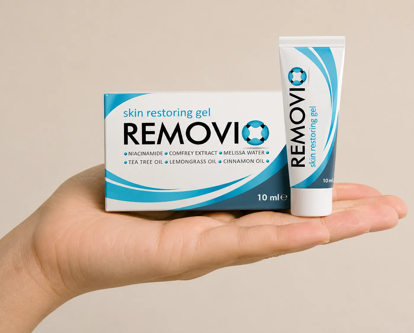 Removio — Verpackung in der Hand